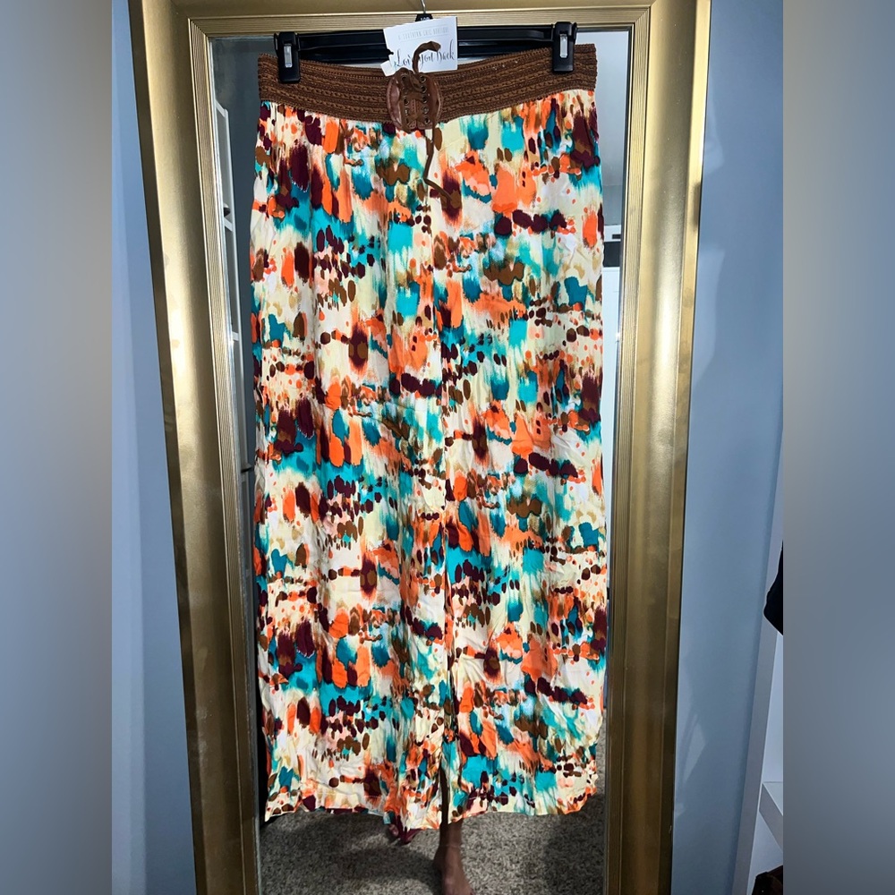 Leshop Multicolor Abstract Wide-Leg Pants